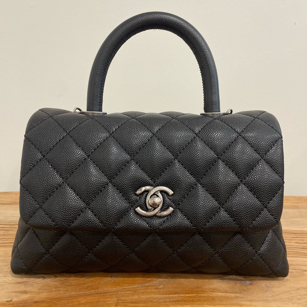 Chanel Mini Coco Handle in Black Caviar Leather with Ruthenium Hardware - Picture 5 of 13